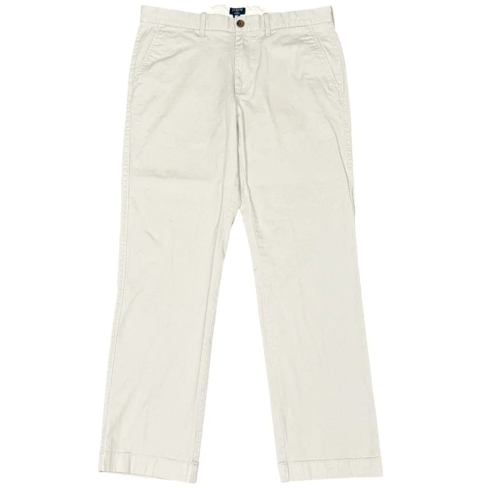 J. CREW Men's Straight-fit Flex Cream-Khaki Chino Pant H3186 | Size 33 X 30‎